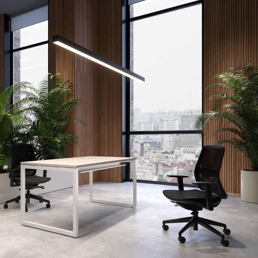 Contemporary Computer Desk - Lanto Single Desk with Single Table Tray