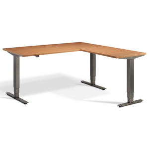 Corner Industrial Sit Stand Desk - Smyth - Beech Top - Studio Image