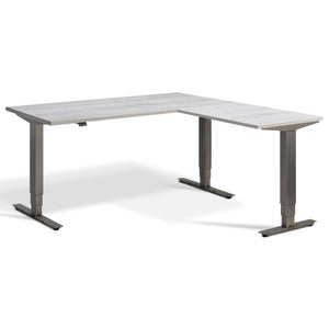Corner Industrial Sit Stand Desk - Smyth - Cascina Pine Top - Studio Image