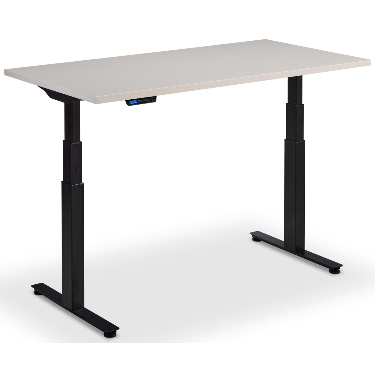 Custom Size Standing Desk - Rize-Fit - Black Frame - Cashmere Top - Studio Image