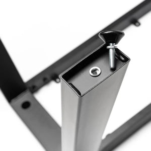 Desk Frame - Close up view of the screw and screw hole