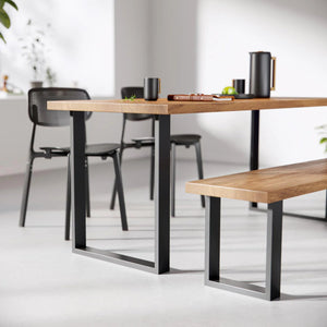 Desk Square Legs - Black - 71cm x 58cm - Dining Table Setup