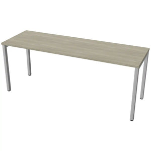 Desk 180cm wide with 60cm depth, Arctic Oak top and silver frame