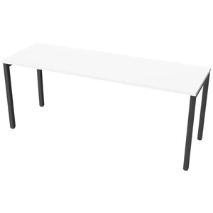 Desk 180cm wide with 60cm depth, white top and black frame