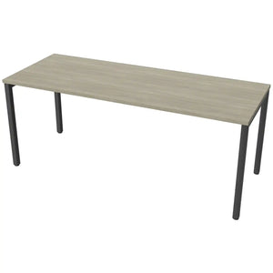 Desk 180cm wide with 70cm depth, Arctic Oak top and black frame