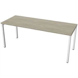 Desk 180cm wide with 70cm depth, Arctic Oak top and white frame