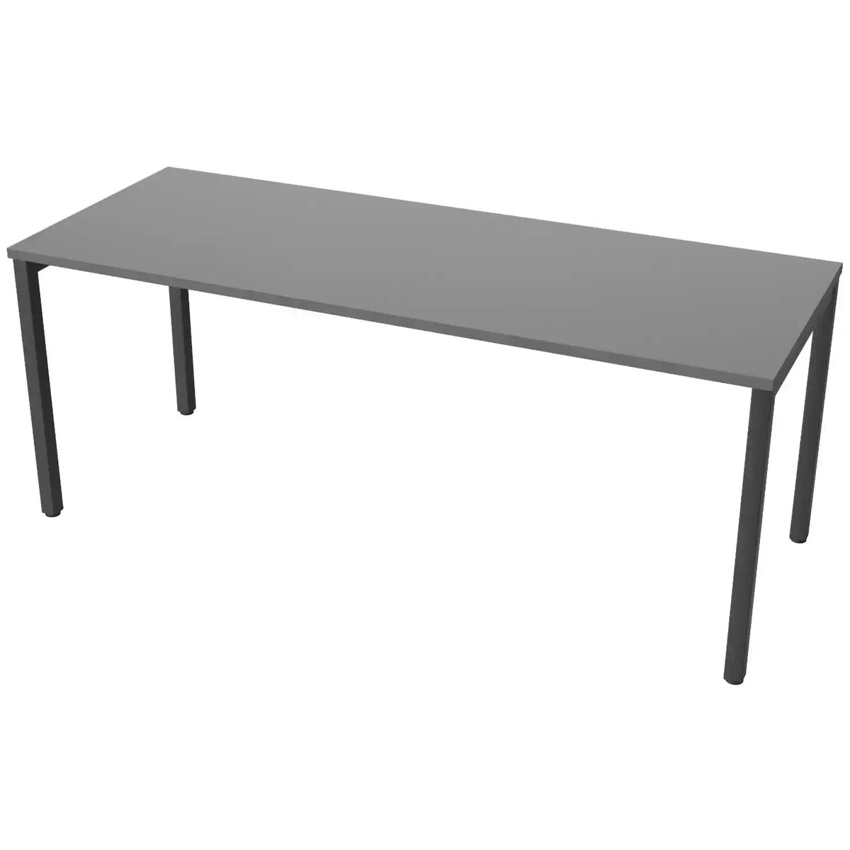 Desk 180cm wide with 70cm depth, graphite top and black frame