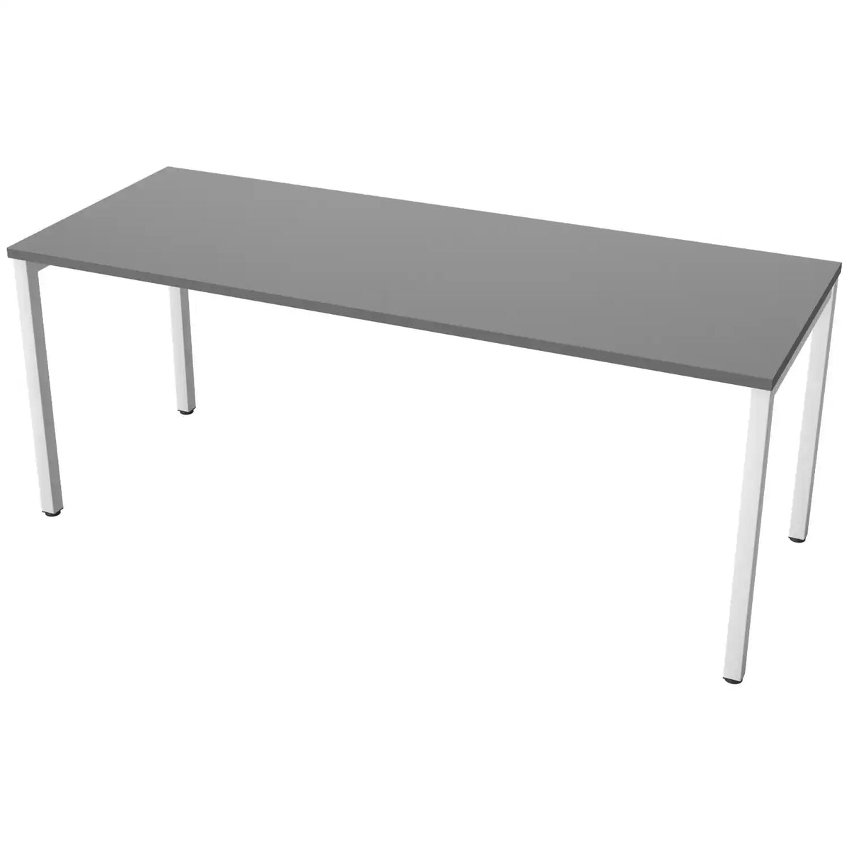 Desk 180cm wide with 70cm depth, graphite top and white frame