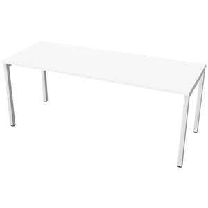 Desk 180cm wide with 70cm depth, white top and white frame