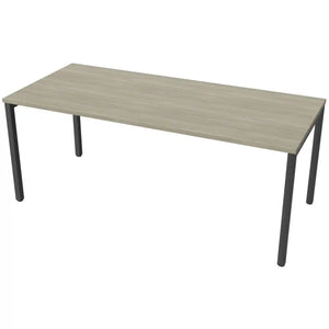 Desk 180cm wide with 80cm depth, Arctic Oak top and black frame