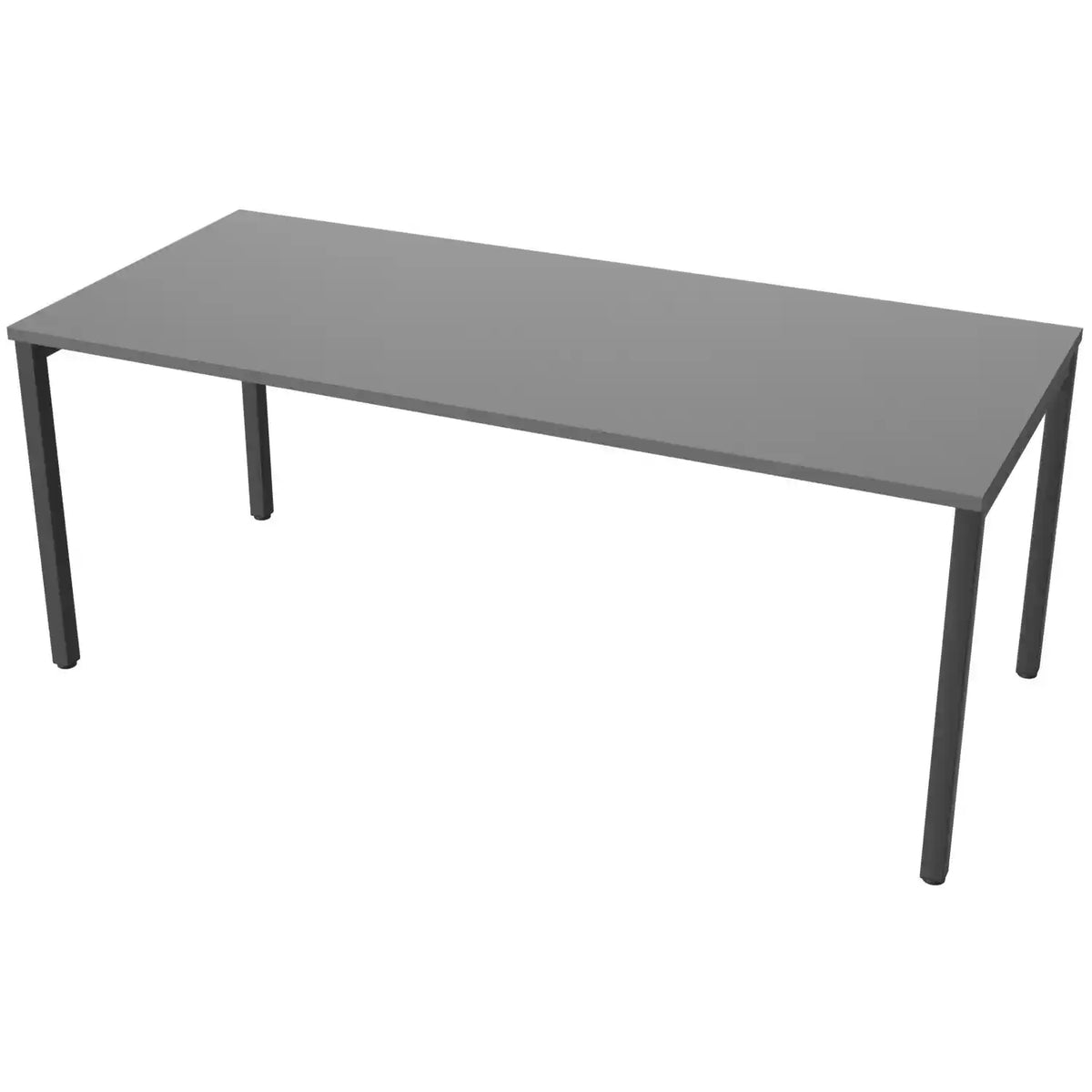 Desk 180cm wide with 80cm depth, graphite top and black frame
