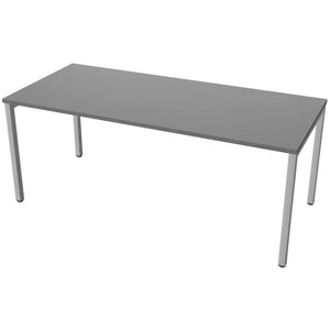 Desk 180cm wide with 80cm depth, graphite top and silver frame