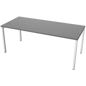 Desk 180cm wide with 80cm depth, graphite top and white frame