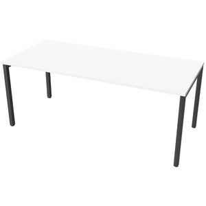 Desk 180cm wide with 80cm depth, white top and black frame