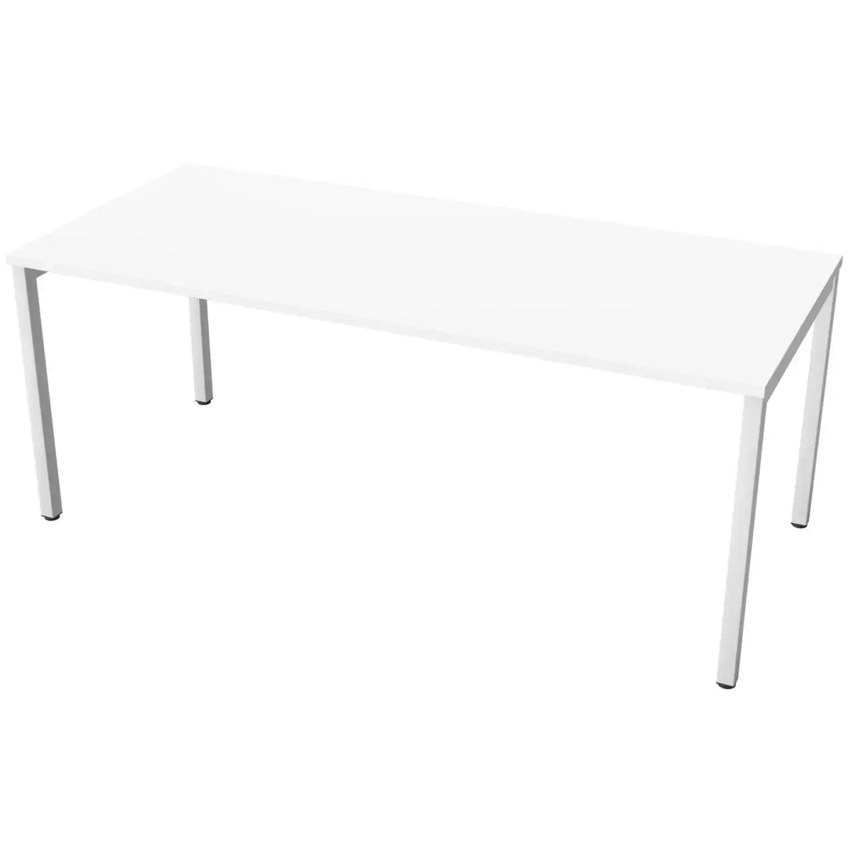 Desk 180cm wide with 80cm depth, white top and white frame
