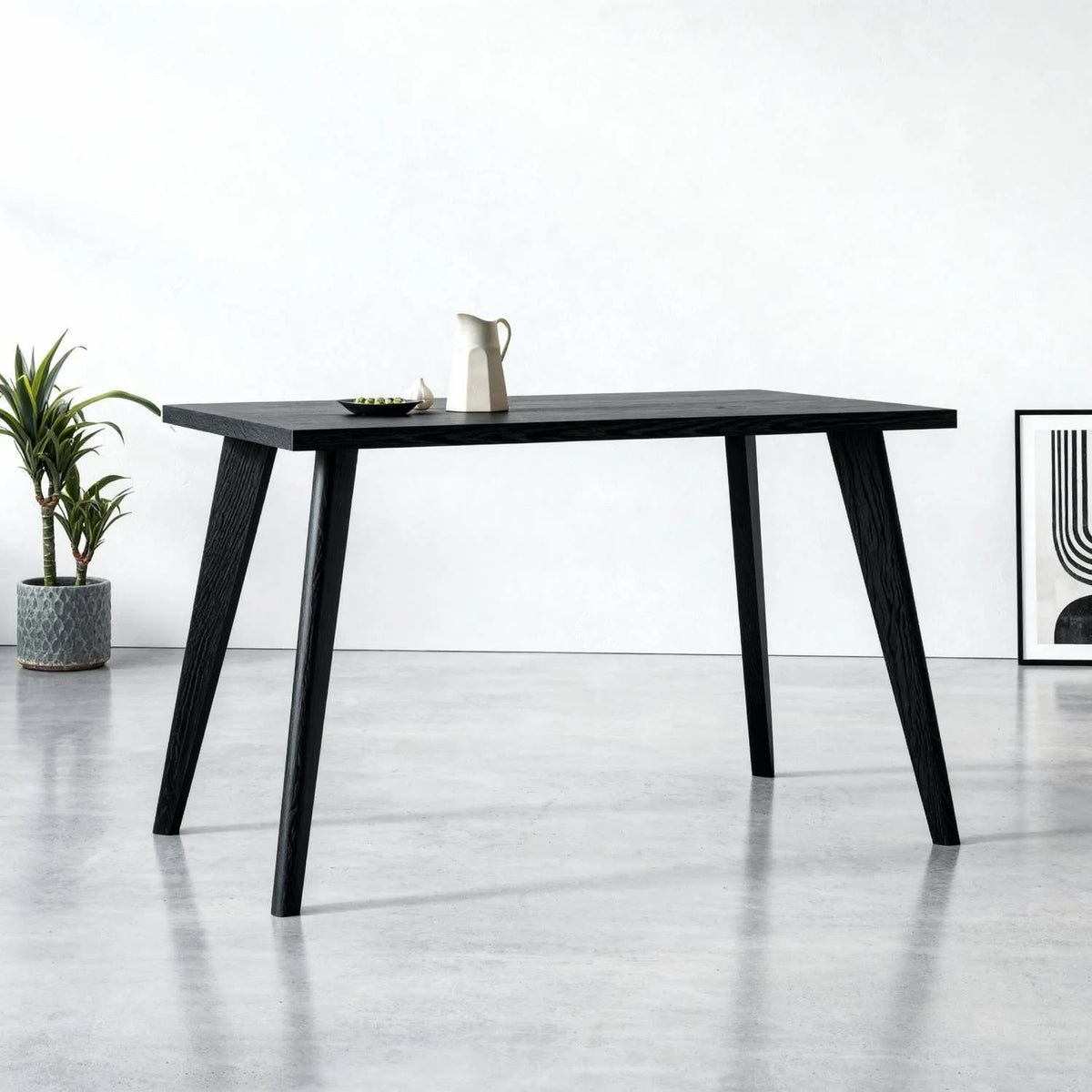 Desk Legs Wooden - Tapered Legs 71cm Black - Front Right View