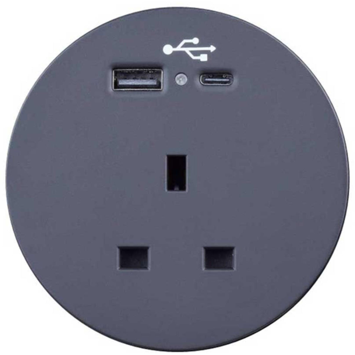 Desk Power Outlet - Black Colour - Studio Image