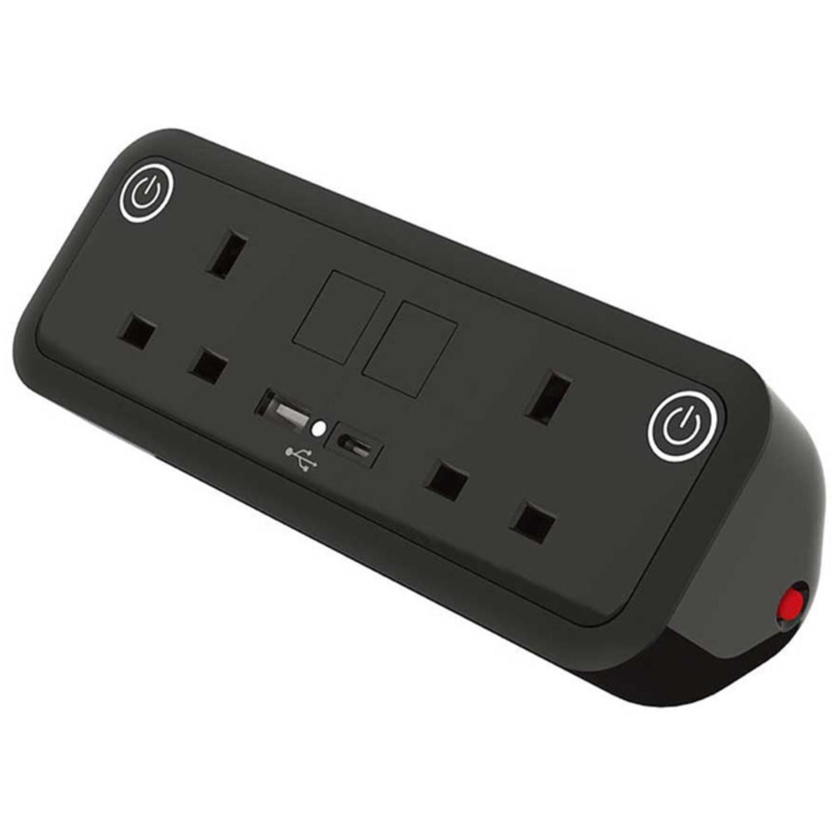 Desk Power Unit - Double On Desk Power Unit - Black Colour