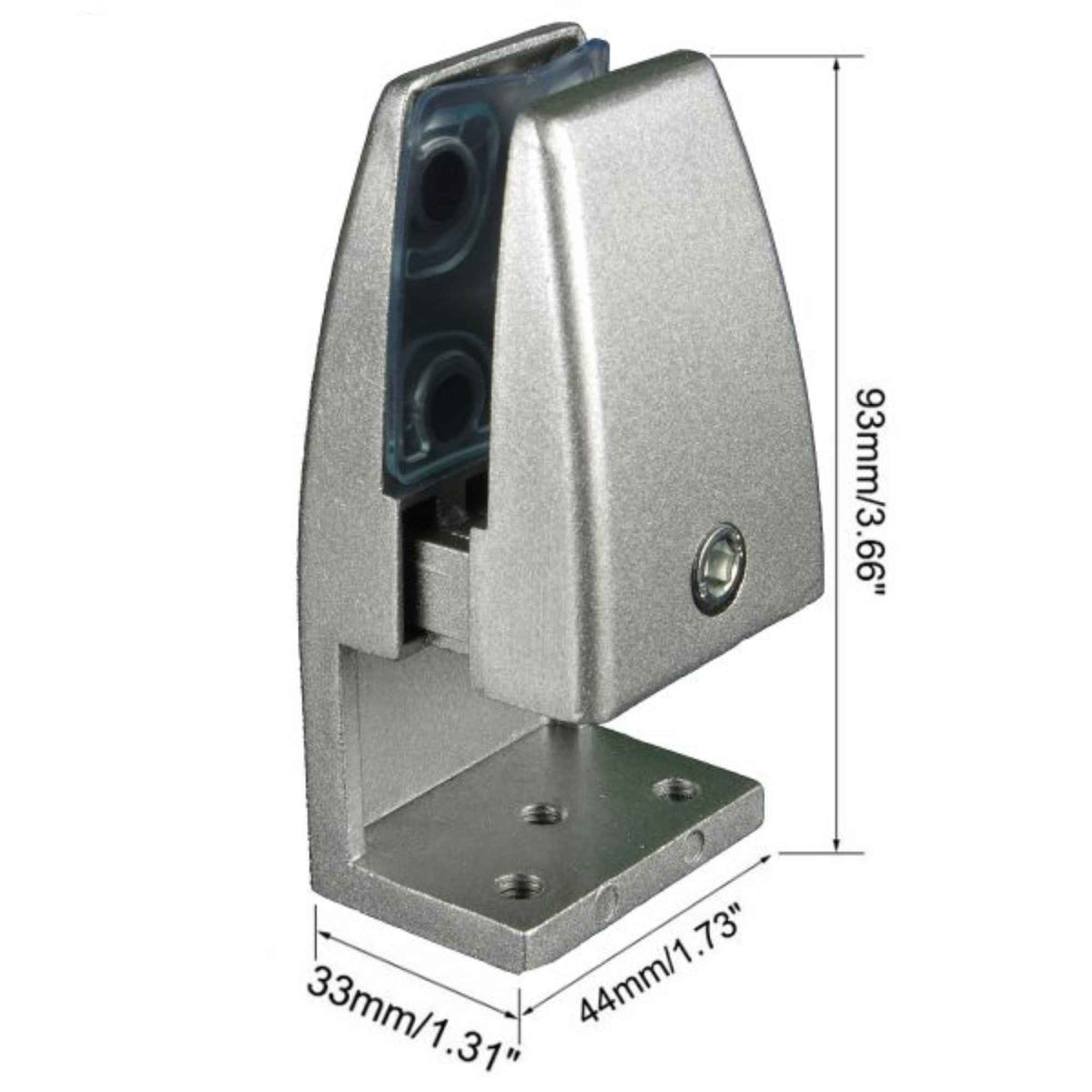 Desk Top Privacy Screen Brackets - Edge Mount Silver - Dimensions