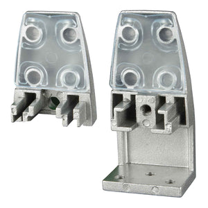 Desk Top Privacy Screen Brackets - Edge Mount Silver - Set of 2 - Inside View
