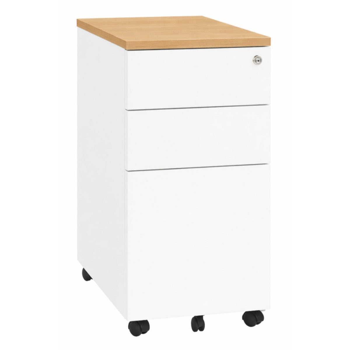 Desk pedestal wooden topper in beech top finish, W300 x D520 x H25mm