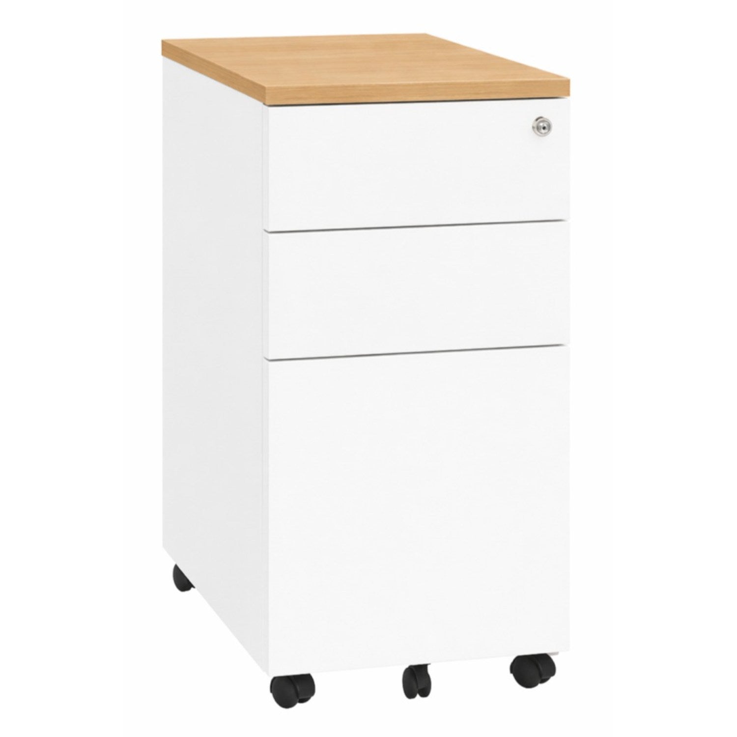 Desk pedestal wooden topper in beech top finish, W300 x D520 x H25mm