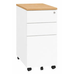 Desk pedestal wooden topper in beech top finish, W300 x D520 x H25mm
