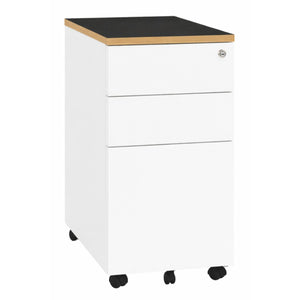Desk pedestal wooden topper in black oak top finish, W300 x D520 x H25mm