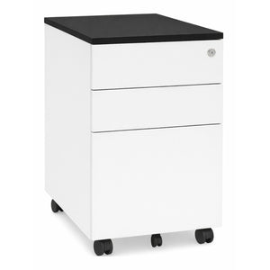 Desk pedestal wooden topper in black top finish, W390 x D520 x H25mm