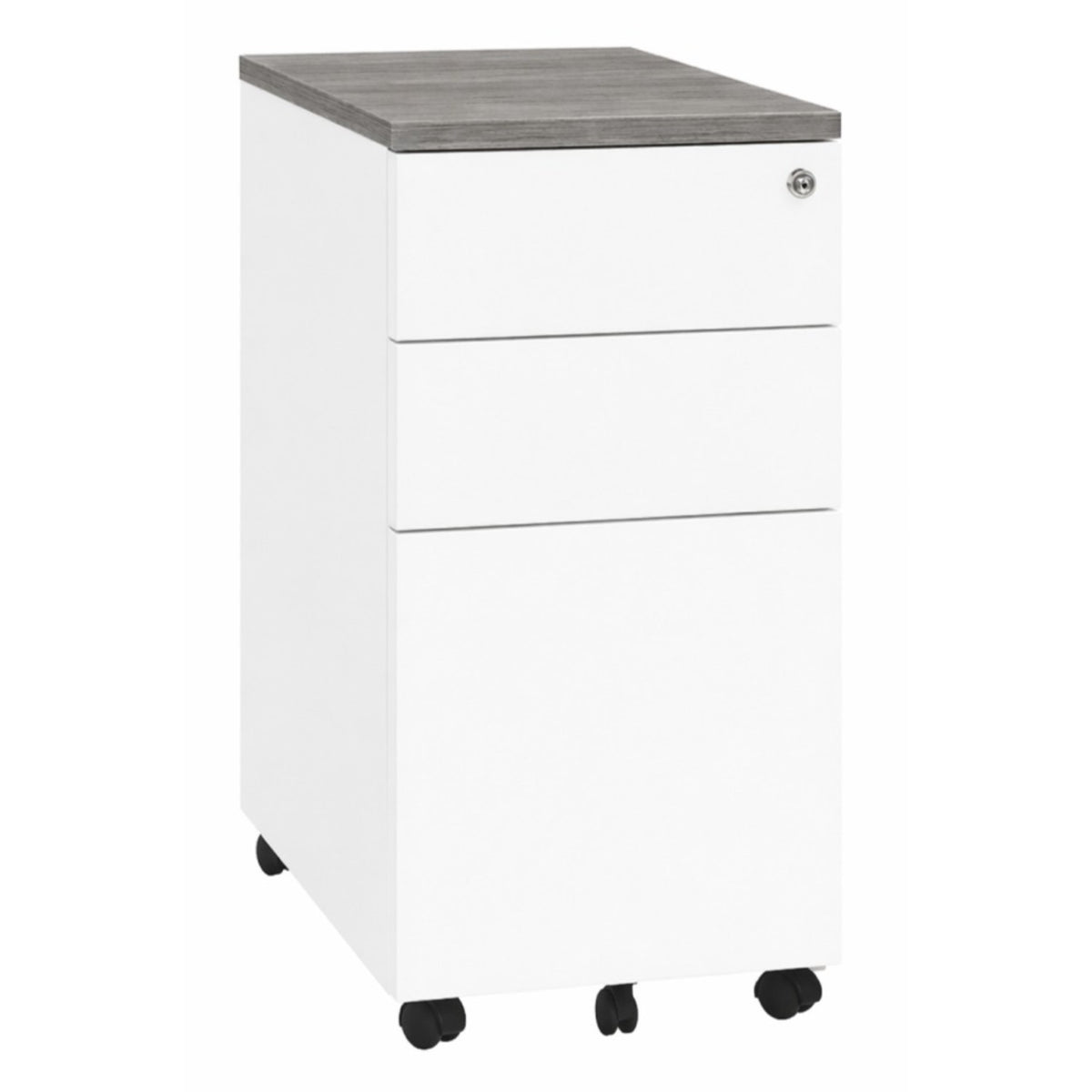 Desk pedestal wooden topper in grey oak top finish, W300 x D520 x H25mm
