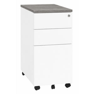 Desk pedestal wooden topper in grey oak top finish, W300 x D520 x H25mm