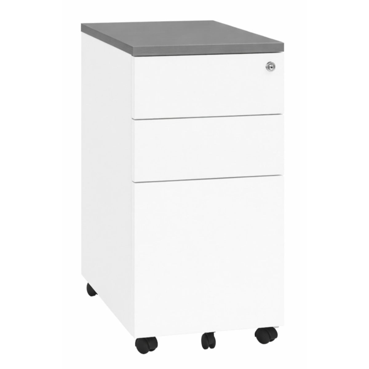 Desk pedestal wooden topper in grey top finish, W300 x D520 x H25mm