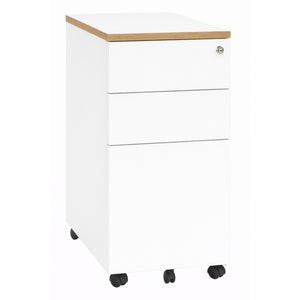 Desk pedestal wooden topper in white oak top finish, W300 x D520 x H25mm