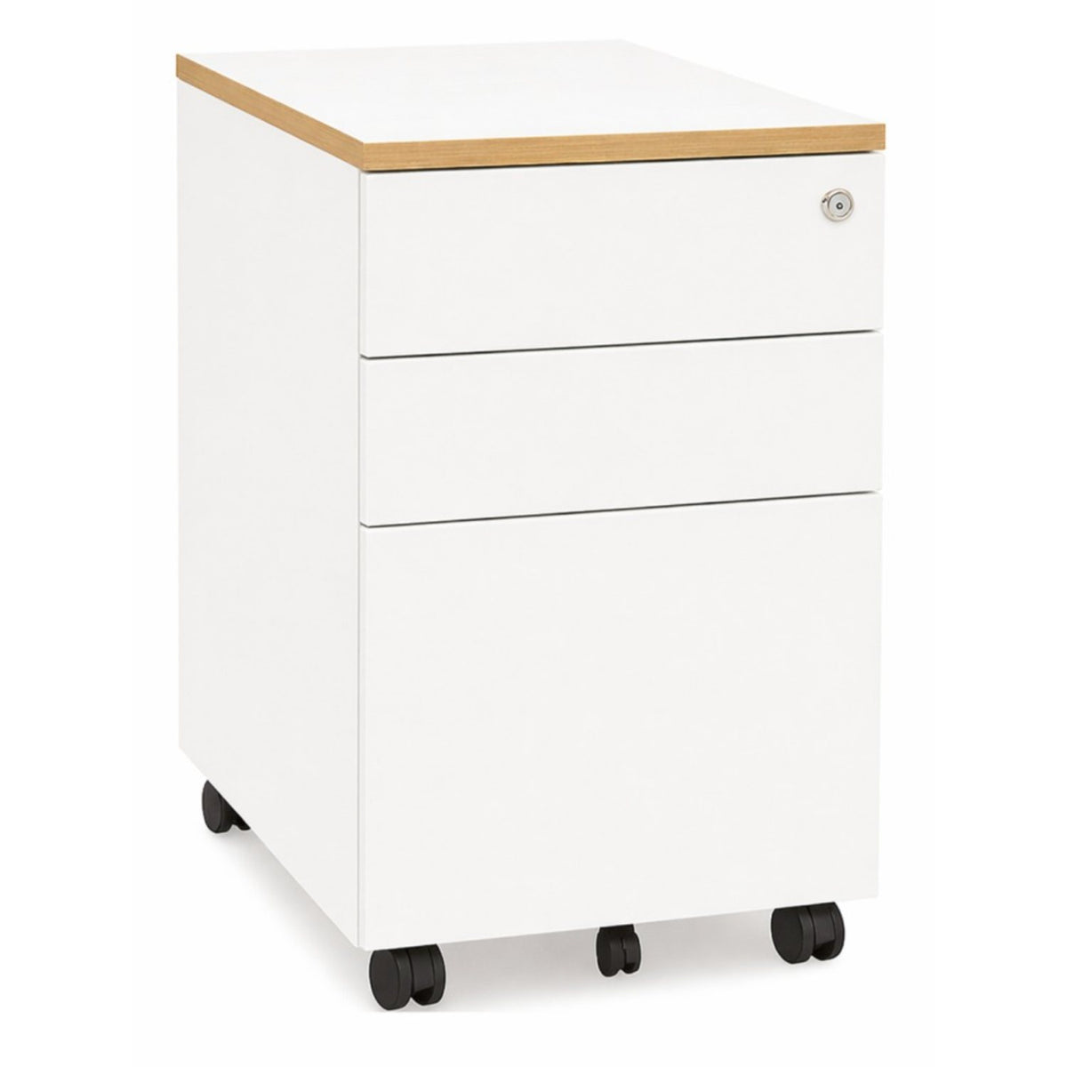 Desk pedestal wooden topper in white oak top finish, W390 x D520 x H25mm