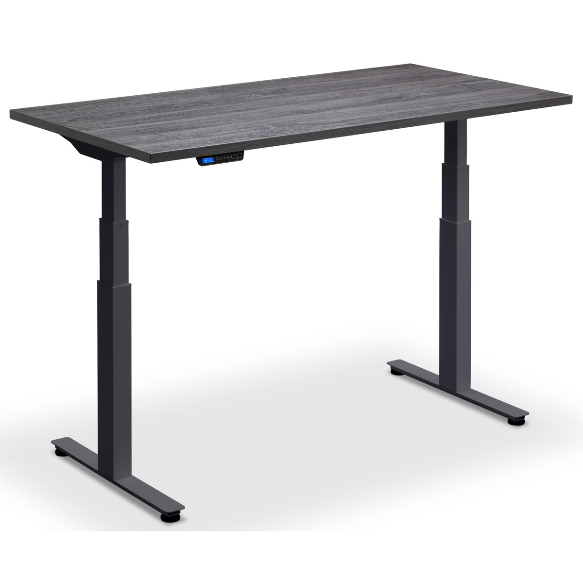 Dual Motor Height Adjustable Desk - Rize2 - Anthracite Frame - Anthracite Sherman Oak Top - Studio Image