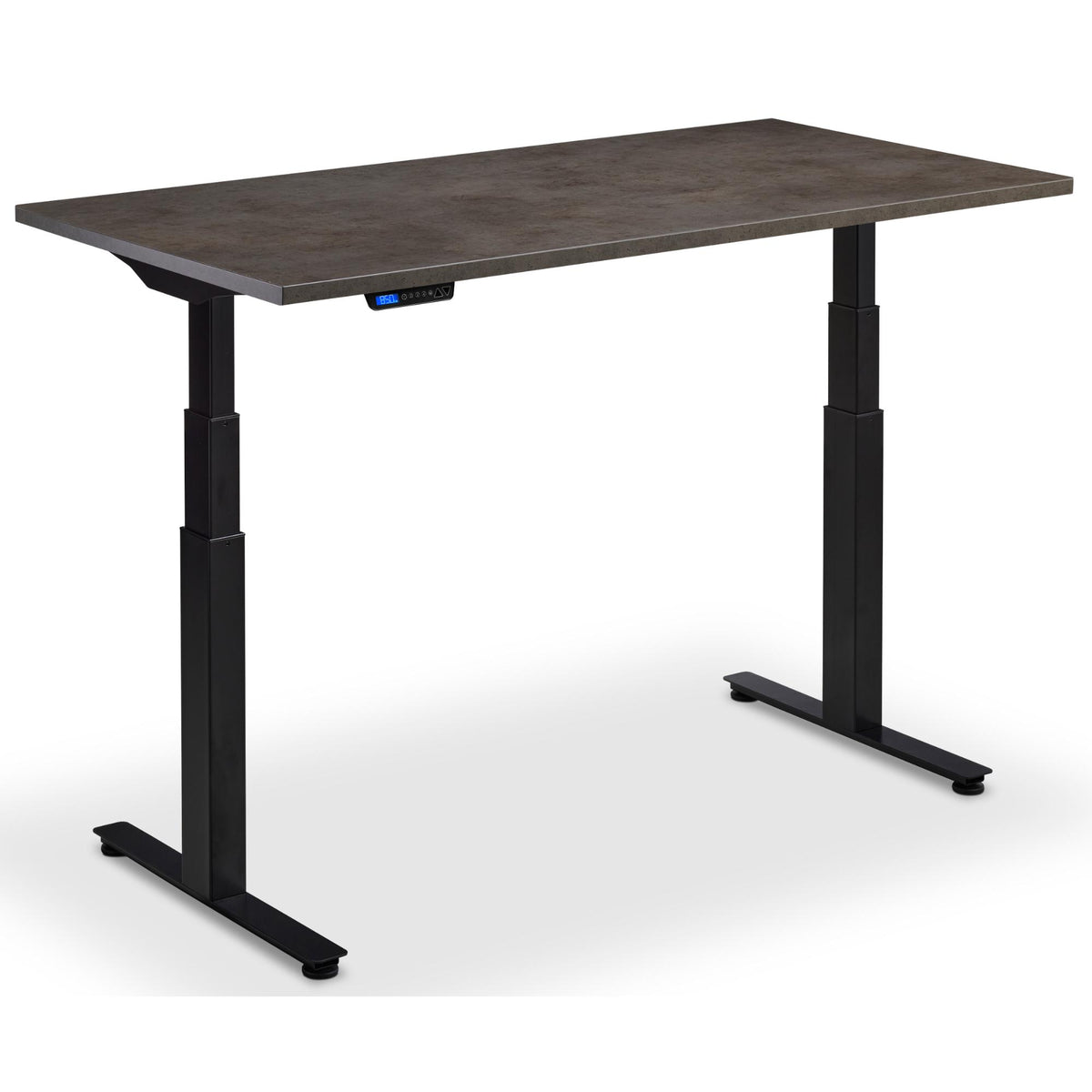 Dual Motor Standing Desk - Rize2 - Black Frame - Dark Concrete Top - Studio Image