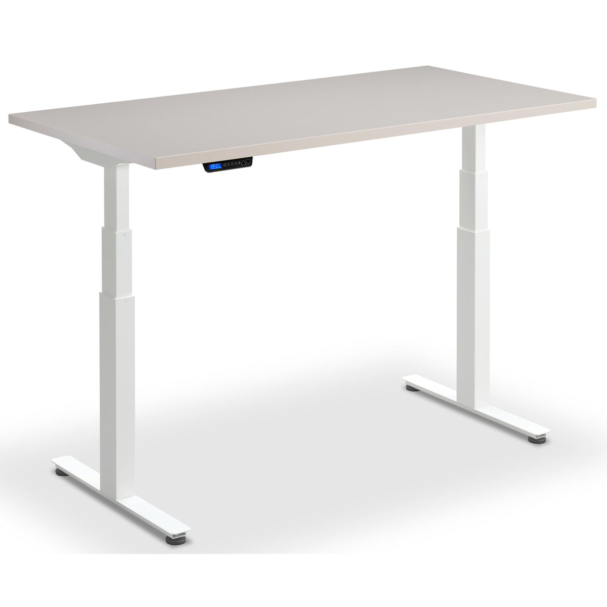 Dual Motor Standing Desk - Rize2 - White Frame - Cashmere Top - Studio Image