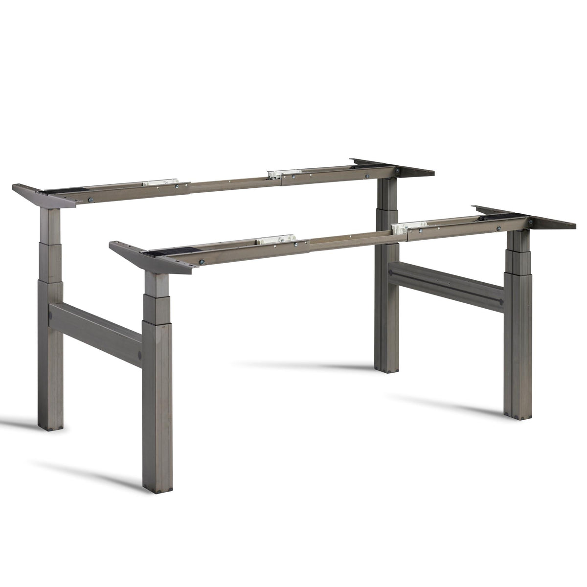 Duo standing desk frame - Raw Steel - Studio Image