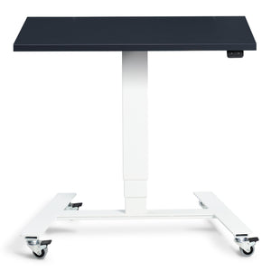 Electric Standing Desk On Wheels - Rova - White Frame - Anthracite Top - Studio Image