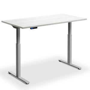 Electric Rise and Fall Desk - Rize1 - Silver Frame - Cascina Pine Top - Studio Image