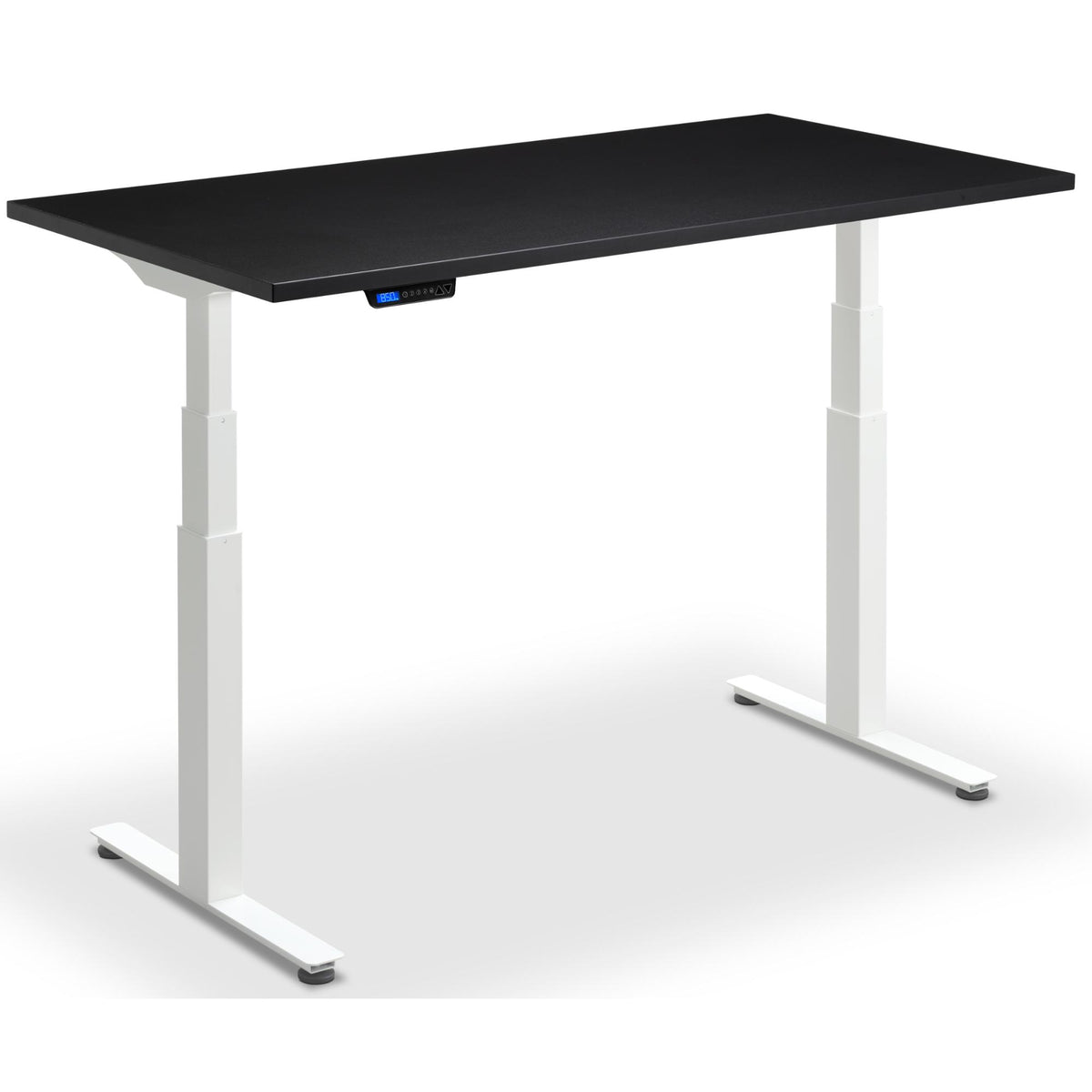 Extra Long Height Adjustable Desk - Rize-XL - White Frame - Black Top - Studio Image