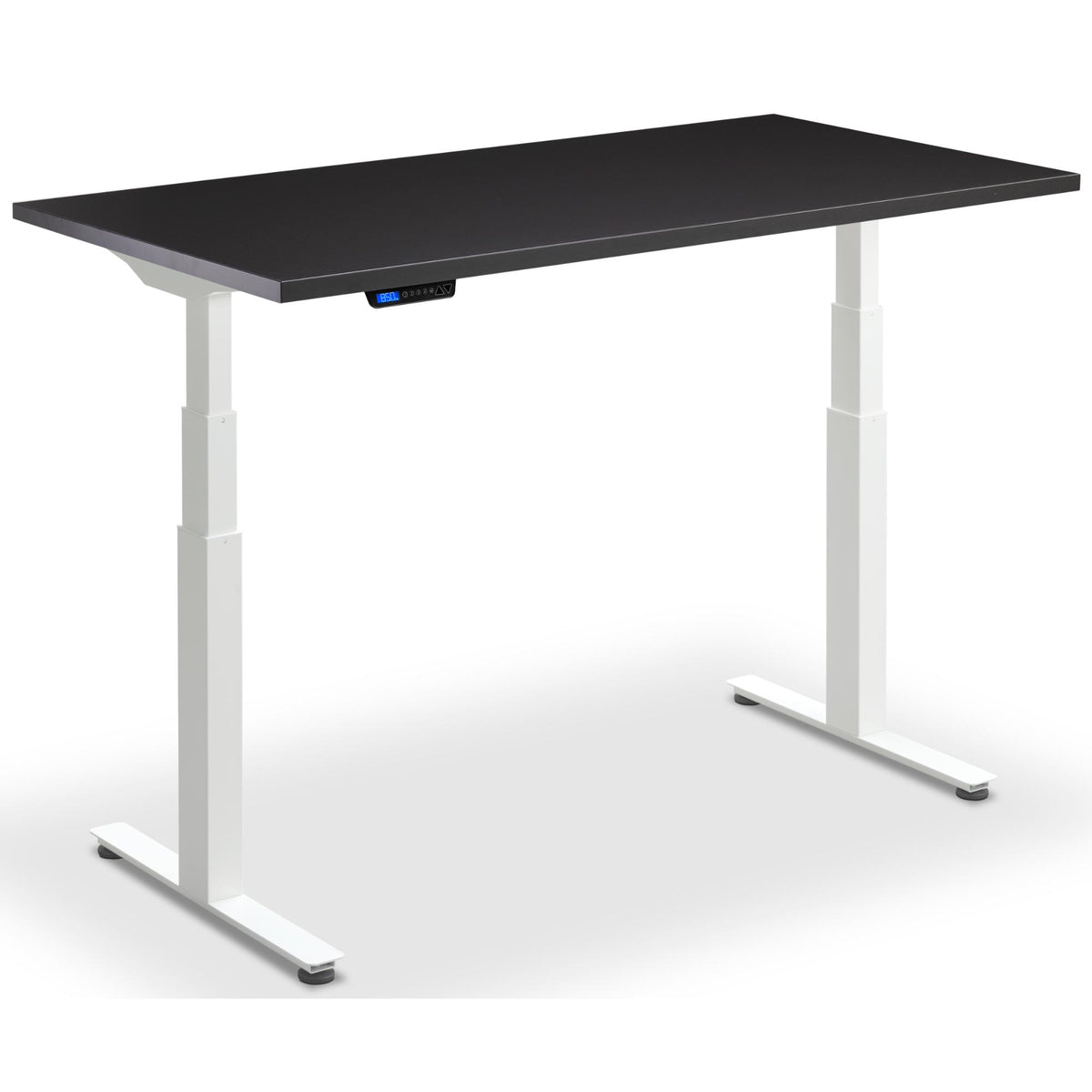 Extra Long Height Adjustable Desk - Rize-XL - White Frame - Soft Black Top - Studio Image
