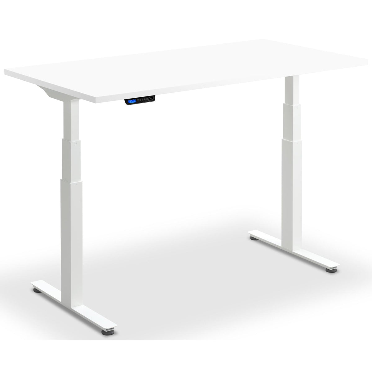 Extra Long Height Adjustable Desk - Rize-XL - White Frame - White Top - Studio Image