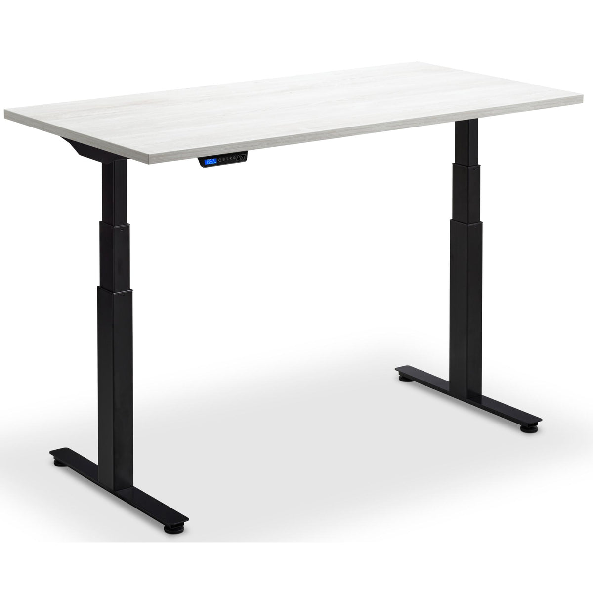 Extra Long Standing Desk - Rize-XL - Black Frame - Cascina Pine Top - Studio Image