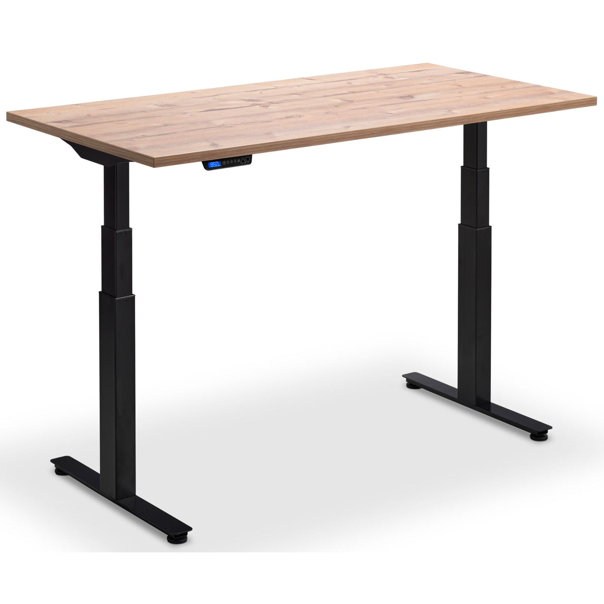 Extra Long Standing Desk - Rize-XL - Black Frame - Timber Top - Studio Image