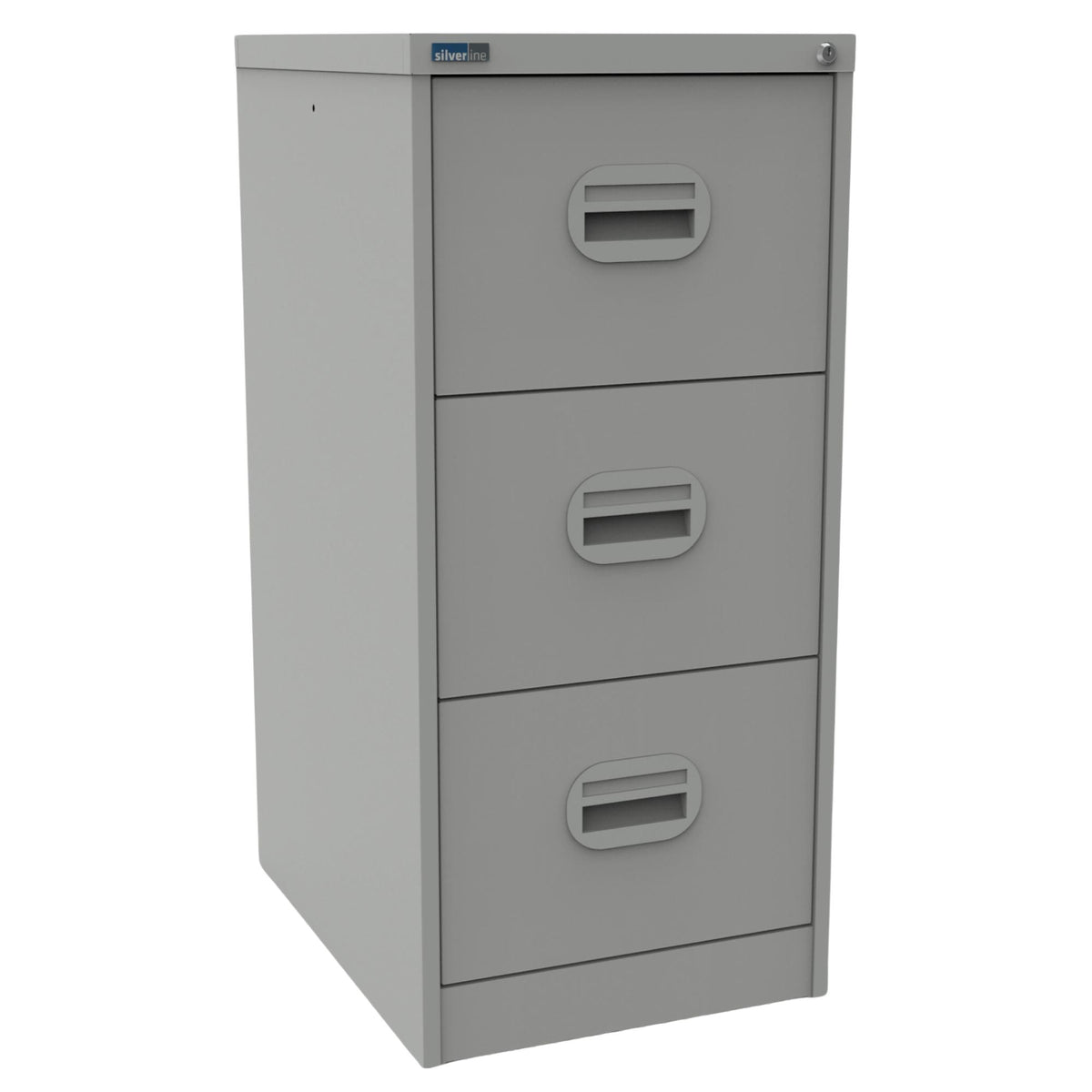 Filing Cabinet Metal - Revilo - 3 Drawer - Light Grey - Studio Image