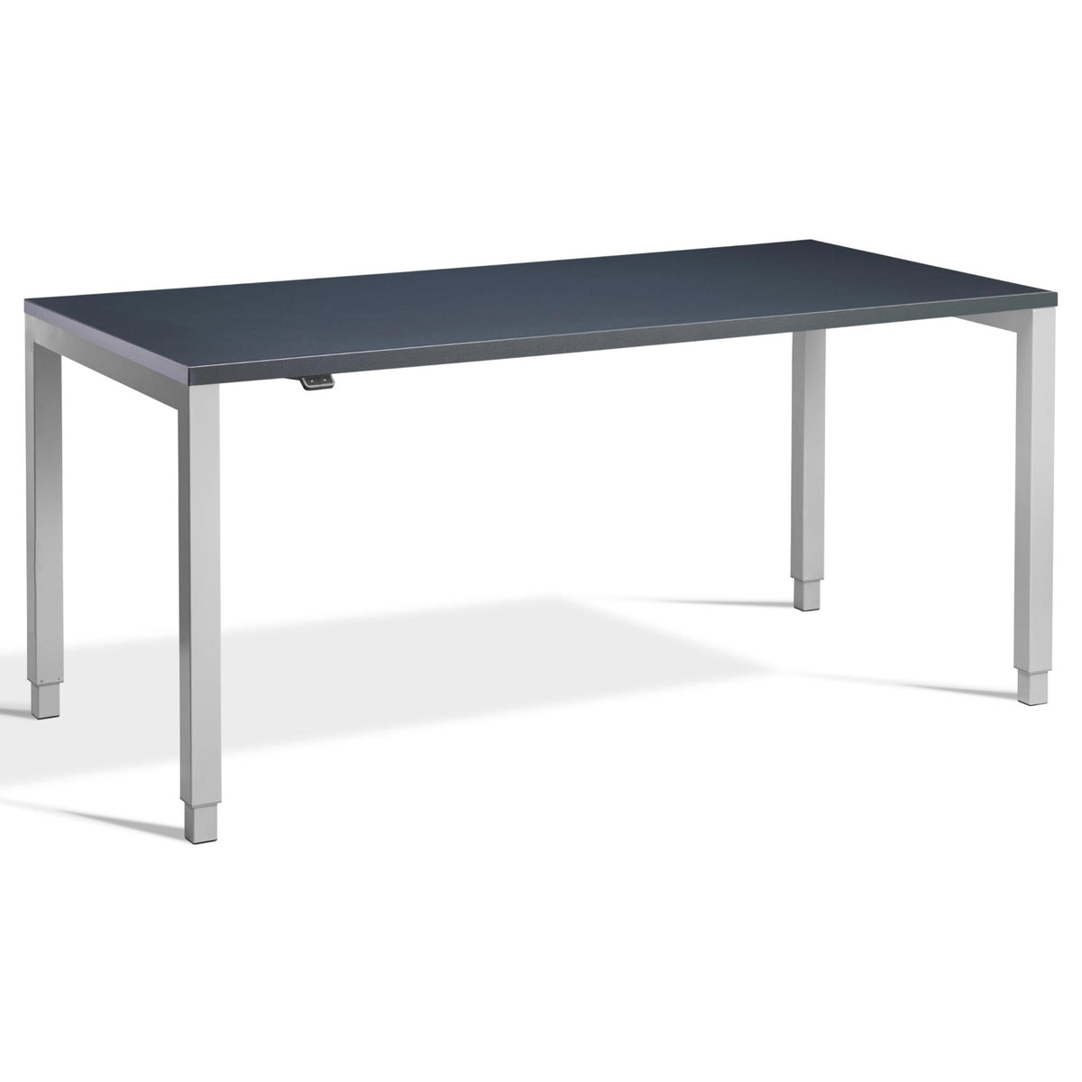 Four Leg Standing Desk - Rega - Silver Frame - Anthracite Top - Studio Image