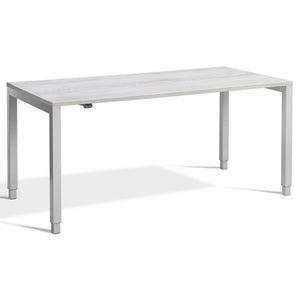 Four Leg Standing Desk - Rega - Silver Frame - Cascina Pine Top - Studio Image