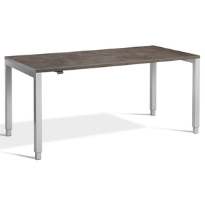 Four Leg Standing Desk - Rega - Silver Frame - Dark Concrete Top - Studio Image