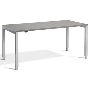 Four Leg Standing Desk - Rega - Silver Frame - Graphite Top - Studio Image
